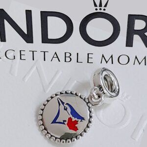 Pandora Women's Toronto Blue Jays Color Dangle Charm Bracelet Pendant S925 ALE
